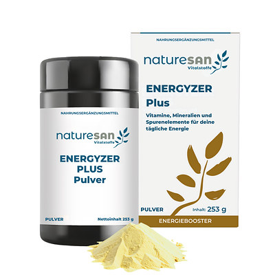 Energyzer Plus Pulver von Naturesan &ndash; 253-g-Packung mit Faltschachtel und Pulver