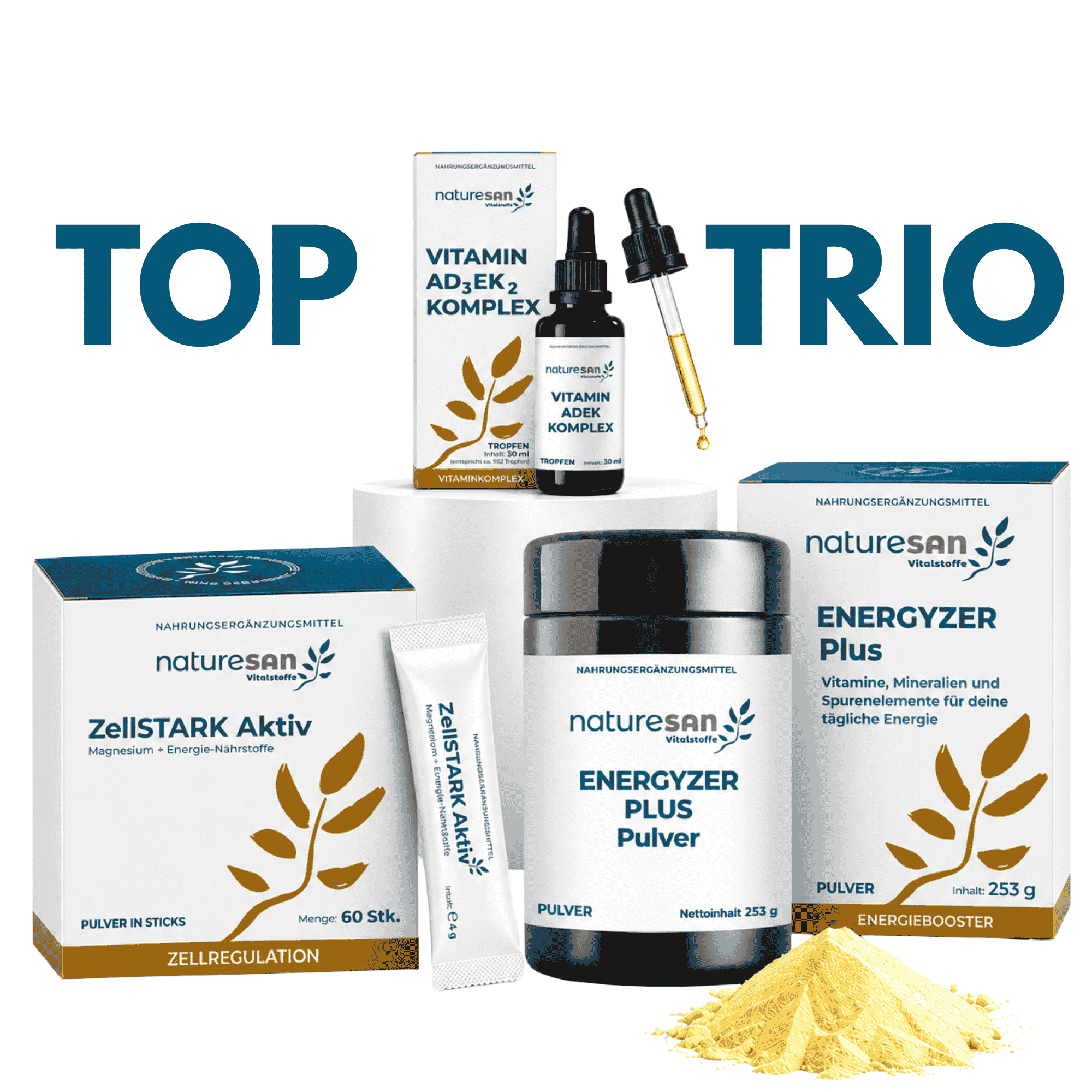 Top-Trio | ADEK-Energyzer-ZellStark im Paket | 3 Produkte